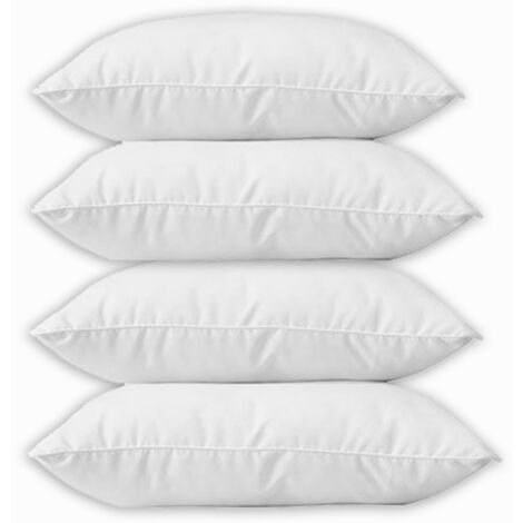 Lot de 4 coussins 40x40 cm en polypropylène – Intérieur en fibre de polyester siliconé 280 g/m² – Confort et protection