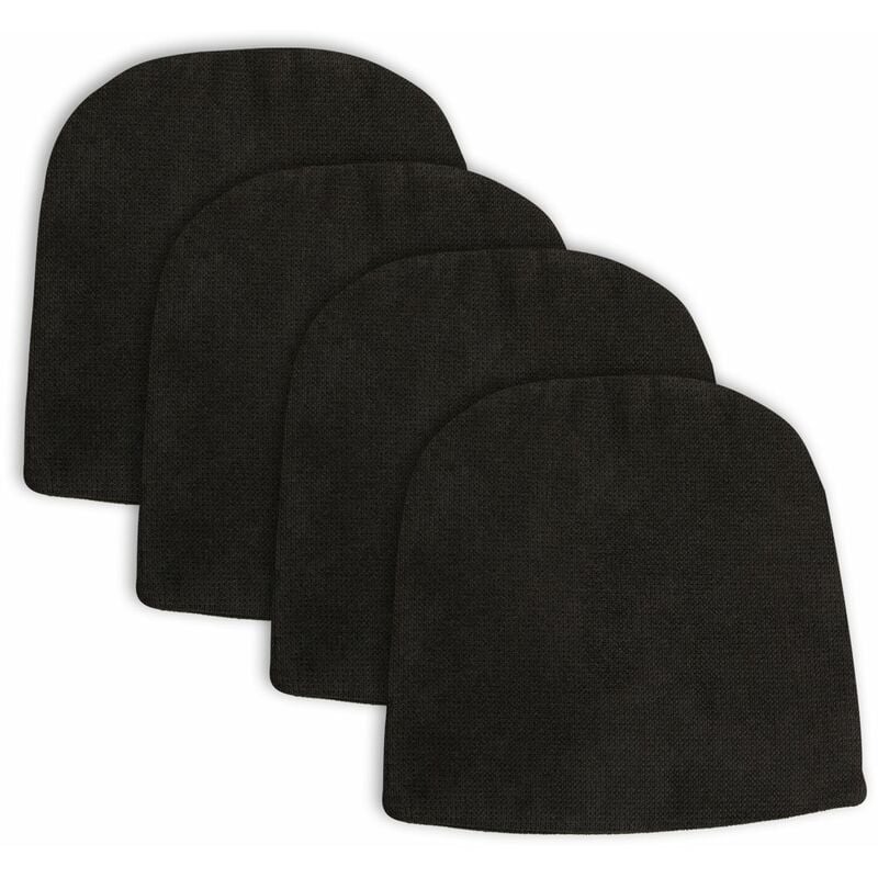 Idimex - Lot de 4 coussins d'assise azara antidérapants noirs