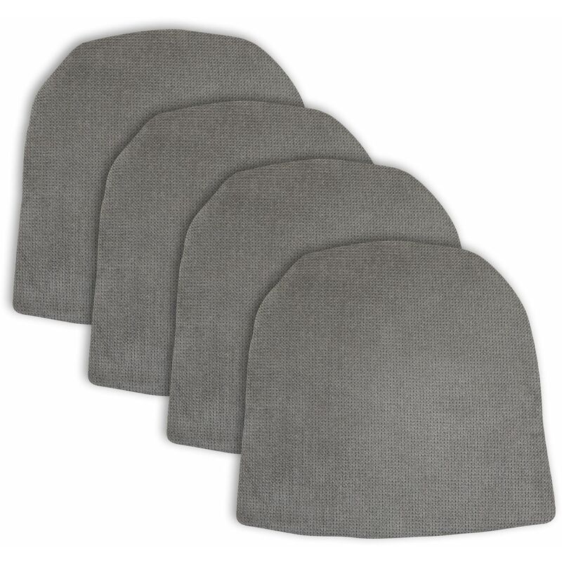 Idimex - Lot de 4 coussins d'assise azara antidérapants gris