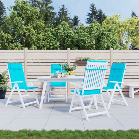 Lot de 4 Coussins de chaise à Dossier haut,Coussins de Chaise haut Dossier Siège Confortables turquoise -AD57367