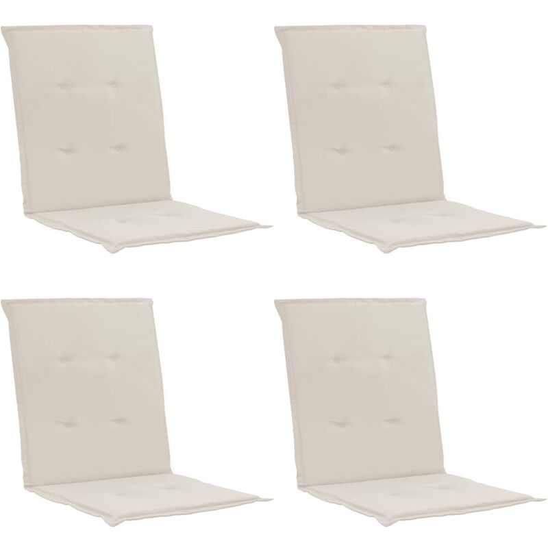 Décoshop26 - lot de 4 coussins de chaise de jardin 100% polyester imperméable crème 100 x 50 x 3 cm - crèmem
