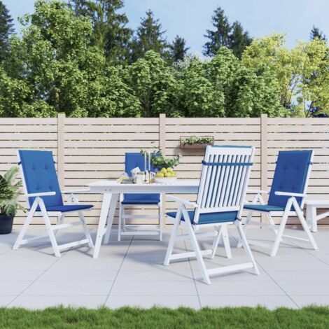 Lot de 4 Coussins de chaise de jardin à Dossier,Coussins de Chaise Dossier Siège Confortables bleu royal -AD29668