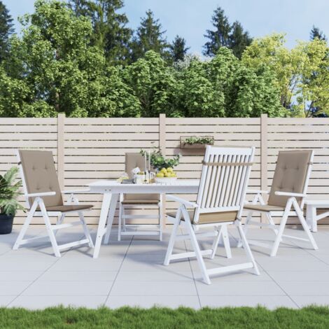 Lot de 4 Coussins de chaise de jardin à Dossier,Coussins de Chaise Dossier Siège Confortables taupe tissu -AD43913