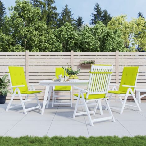 Lot de 4 Coussins de chaise de jardin à Dossier,Coussins de Chaise Dossier Siège Confortables vert vif -AD37179