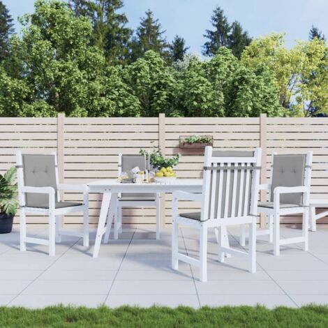Lot de 4 Coussins de chaise de jardin bas,Coussins de Chaise Dossier Siège Confortables gris -AD37738