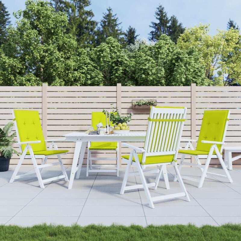 Lot de 4 Coussins de chaise de jardin,Coussin extérieur à dossier haut vert vif CFW17568