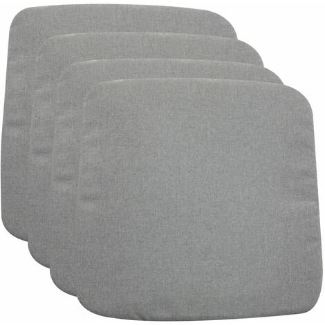 Lot de 4 coussins d'extérieur CHIARA carrés, en tissu gris