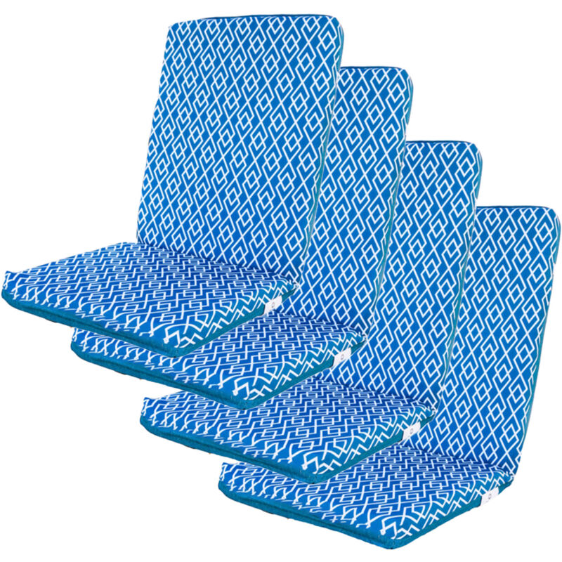 Deco Arts - Lot de 4 Coussins pour chaises 95 x 40 cm motif Géométrique Vert