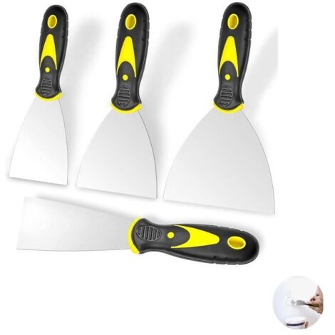 Lot de 4 Couteau à Enduire - KAKOO - Spatules en Acier Inoxydable - Couteaux à Mastic - Spatule Bricolage