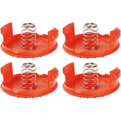Lot de 4 couvercles de bobine et ressorts de rechange pour débroussailleuse Black & Decker Weed Eater