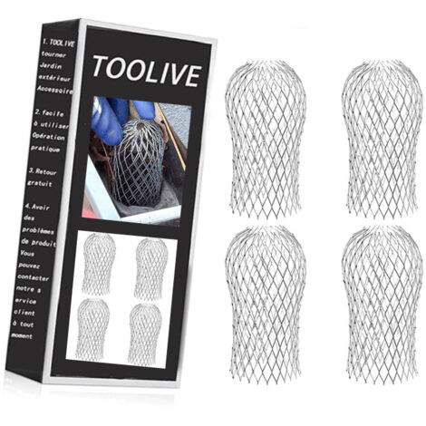 Lot de 4 Crapaudine de Gouttière en Aluminium, Filtres de Gouttière Flexible et Durable pour Maison Avant-toit Tuyau de Descente contre les Feuilles