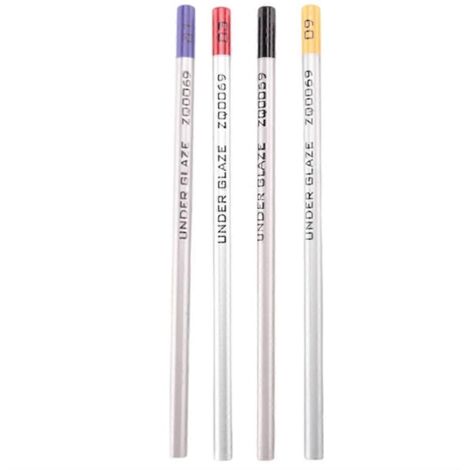 Lot de 4 crayons à sous-glaçure, crayons à sous-glaçure de précision pour poterie A--