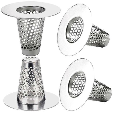 Lot de 4 crépines de vidange pour lavabo de salle de bain, pour orifice de vidange de 1,2 à 1,6 pouce.