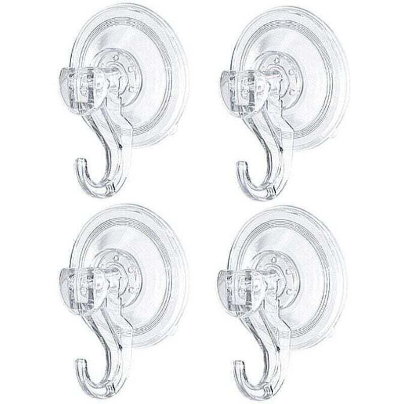 Lot de 4 Crochet Ventouse Mural, Crochet de Salle de Bain Plaque Porte Serviette Couronne Peignoir Manteau Torchon, Ustensile Plastique de
