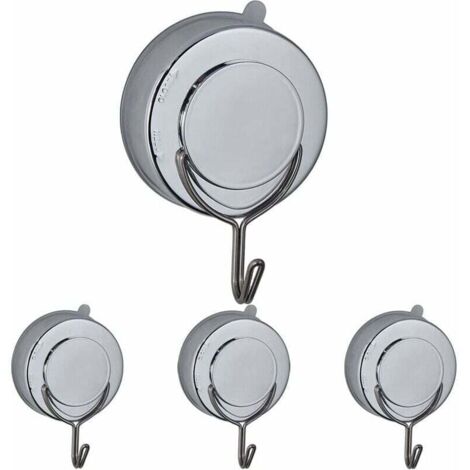 Lot de 4 crochets à ventouse amovibles très résistants, crochets muraux à coller sur l'arrière de la porte fenêtre de la cuisine, crochets de douche avec ventouse pour salle de bain, peignoir, serviet