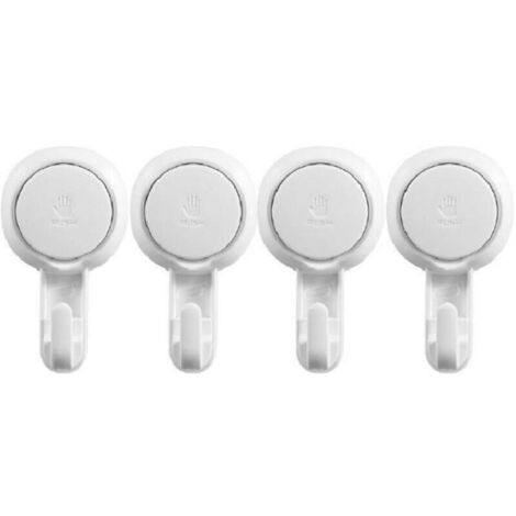 Lot de 4 crochets à ventouse en plastique, crochets muraux à ventouse, tout neufs, solides, porte-serviettes, peignoir, couronne, manteau, torchon, ustensiles de cuisine et de salle de bain, 5 kg, bla