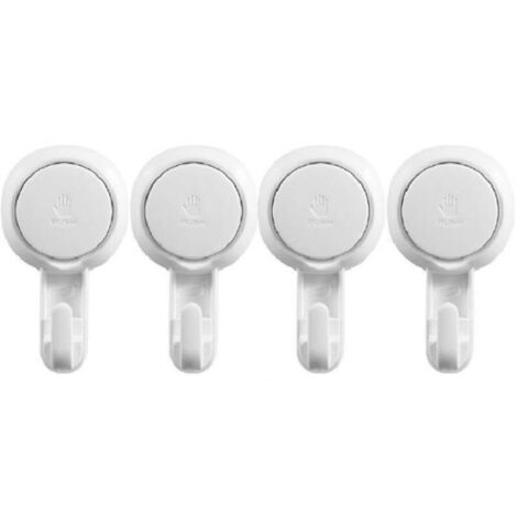Lot de 4 crochets à ventouse en plastique, crochets muraux à ventouse, tout neufs, solides, porte-serviettes, peignoir, couronne, manteau, torchon, ustensiles de cuisine et de salle de bain, 5 kg, bla