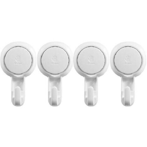 Lot de 4 crochets à ventouse en plastique, crochets muraux à ventouse, tout neufs, solides, porte-serviettes, peignoir, couronne, manteau, torchon, ustensiles de cuisine et de salle de bain, 5 kg, bla