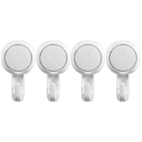 Lot de 4 crochets à ventouse en plastique, crochets muraux à ventouse, tout neufs, solides, porte-serviettes, peignoir, couronne, manteau, torchon, ustensiles de cuisine et de salle de bain, 5 kg, bla