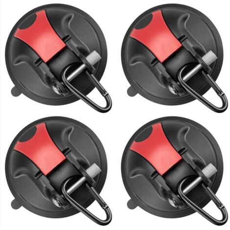 Lot de 4 crochets à ventouse robustes pour camping, voiture, camping-car et fenêtre - Camping