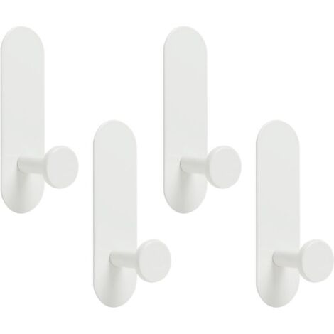 Lot de 4 crochets adhésifs extra forts à coller sur le mur au-dessus de la porte pour accrocher vêtements, manteaux, peignoirs, serviettes de bain dans la salle de bain, la douche, la cuisine