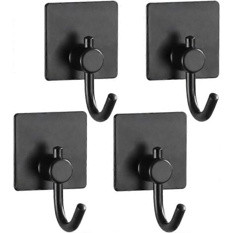 Lot de 4 crochets adhésifs pour serviettes de bain, porte-manteaux muraux, cuisine, couloir, etc.