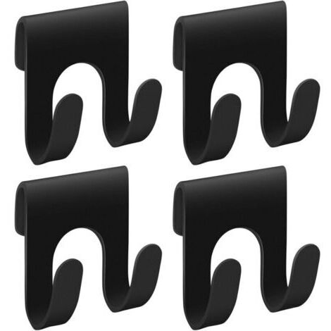 Lot de 4 crochets de douche noirs, support de rasoir pour douche, étagère en métal, crochets de support de douche, cintres de salle de bain,double crochet d'étagère de douche Shower Caddy Hook