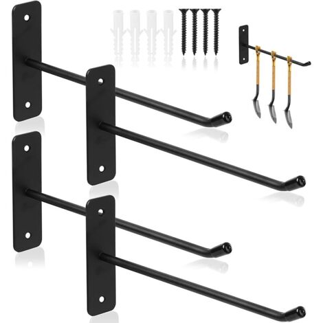 Lot de 4 crochets de suspension pour vélo mural, crochet de garage, support mural pour pneus, support de montage sur jante pour garage, outils, jusqu'à 15 kg