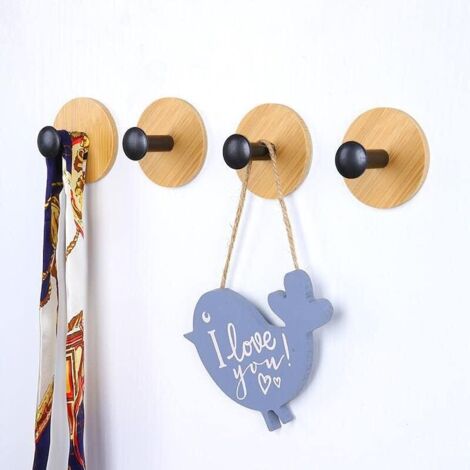 Lot de 4 crochets en bois pour accrocher des murs étanches