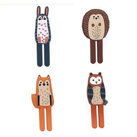 Lot de 4 crochets magnétiques en forme d'animal pour réfrigérateur, tableau blanc et toute surface magnétique (couleurs mélangées)