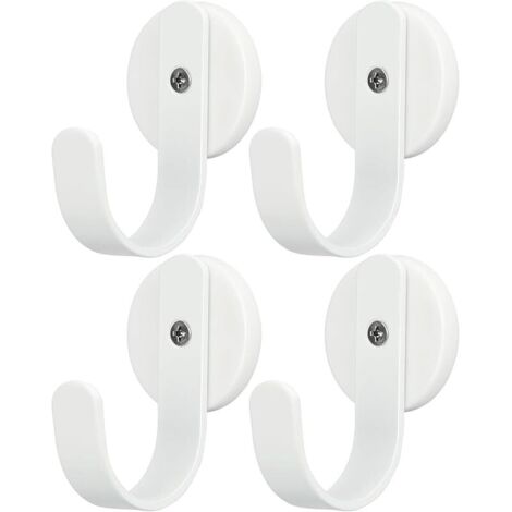 Lot de 4 crochets magnétiques pour couronne de couronne, porte d'entrée en métal pour décorations de Noël (blanc)