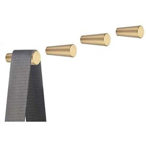 Lot de 4, Crochets Mural en Laiton Brossé, 40 mm x 15 mm, Crochets Porte-serviettes Manteau Dorés pour Salle de Bain, Porte-patères, Cintres Serv