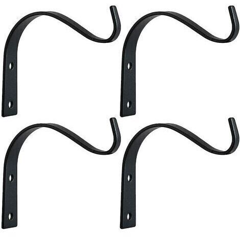 Lot de 4 crochets muraux en fer rustique pour accrocher des lanternes, des manteaux, des crochets en métal robustes pour suspendre des plantes, des lumières et des œuvres d'art, décoration vintage pou