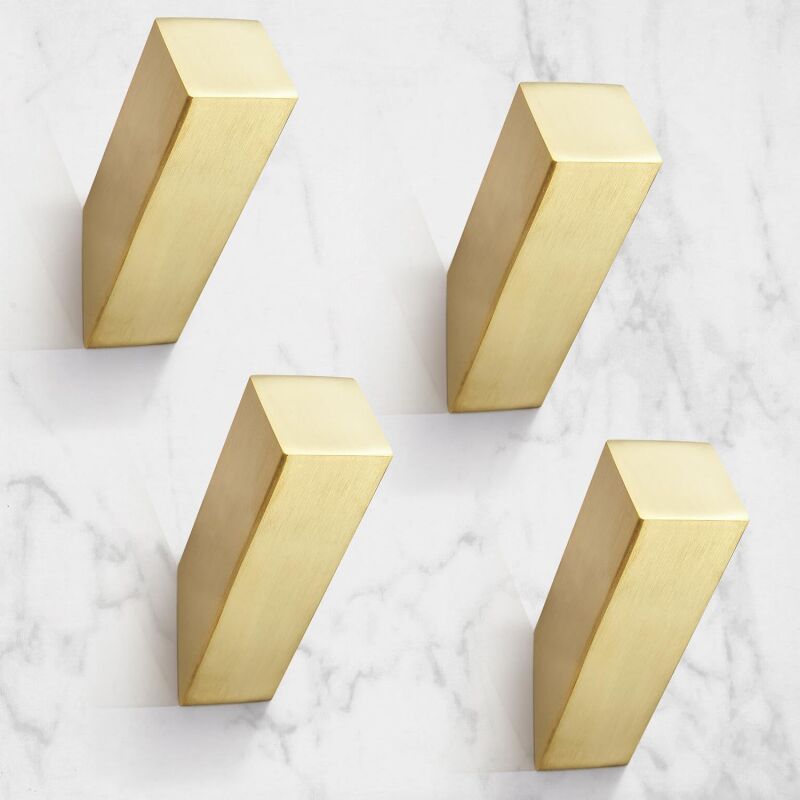 Serbia - Doré Paquet de 4 crochets muraux, crochets robustes en acier inoxydable sus 304 pour salle de bain, chambre à coucher, entrée, vestiaire,