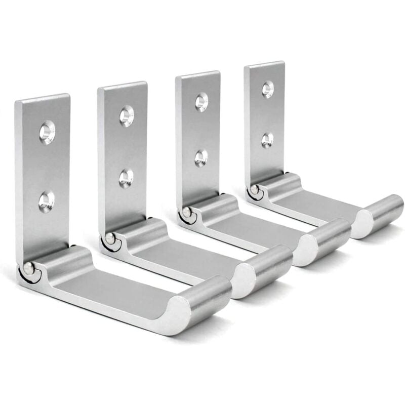 Feiyue - Lot de 4 crochets muraux pliables en alliage d'aluminium