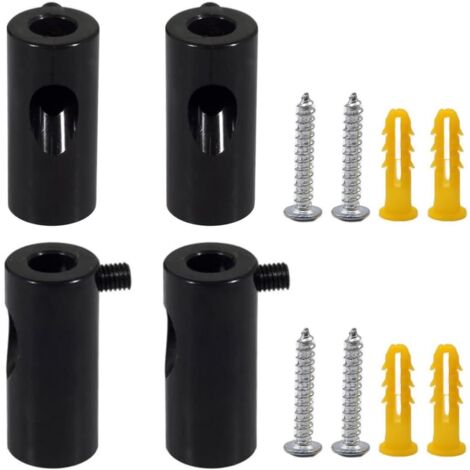 Lot de 4 crochets noirs, adaptés pour suspendre des objets, des tissus, des guirlandes lumineuses LED, des éclairages de jardin et des lustres.