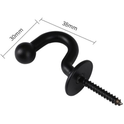 Lot de 4 Crochets Rideaux Embrasses de en Métal Noir Retenue de Rideaux Muraux Embrasse à Rideau U Design Multifonctionnels pour Rassembler Les