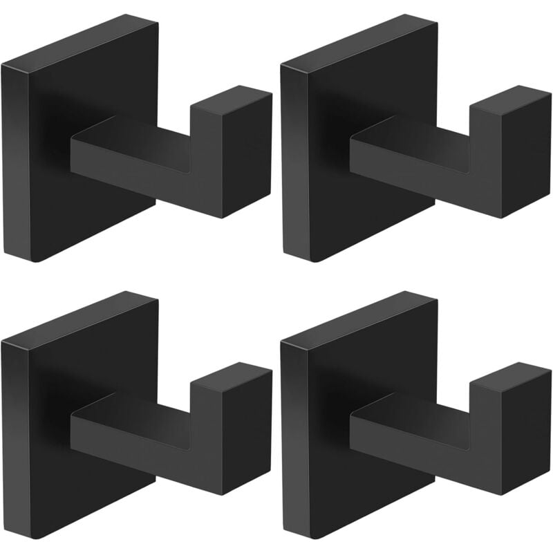 Lot de 4 crochets à serviettes en acier inoxydable robuste pour salle de bain, salon, chambre à coucher, cuisine, placard, crochet pour peignoir,