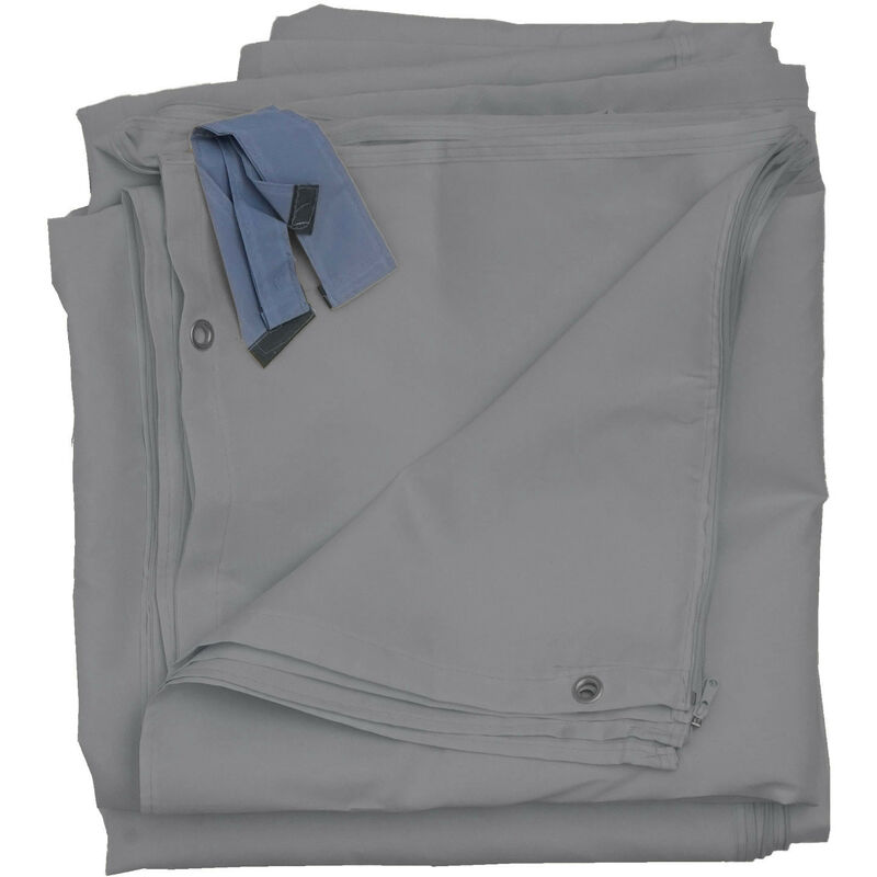 Lot de 4 côtés pour Pergola Cadiz, panneau latéral de remplacement 4x4m, polyester - gris clair