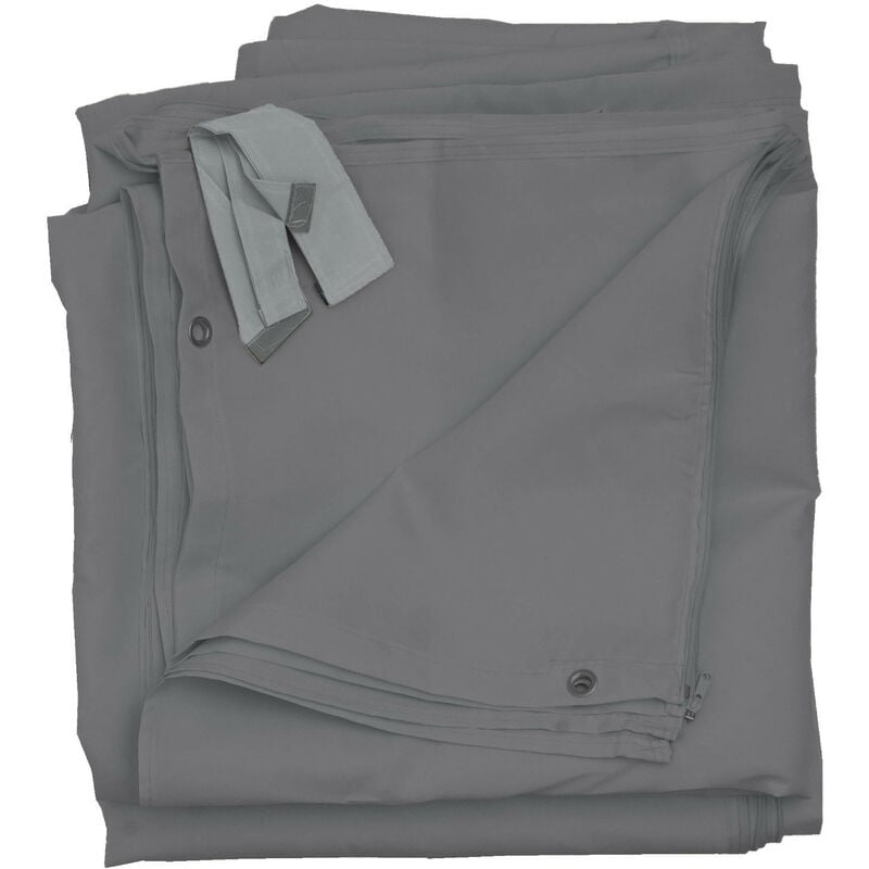 Lot de 4 côtés pour Pergola Cadiz, panneau latéral de remplacement 4x4m, polyester - gris