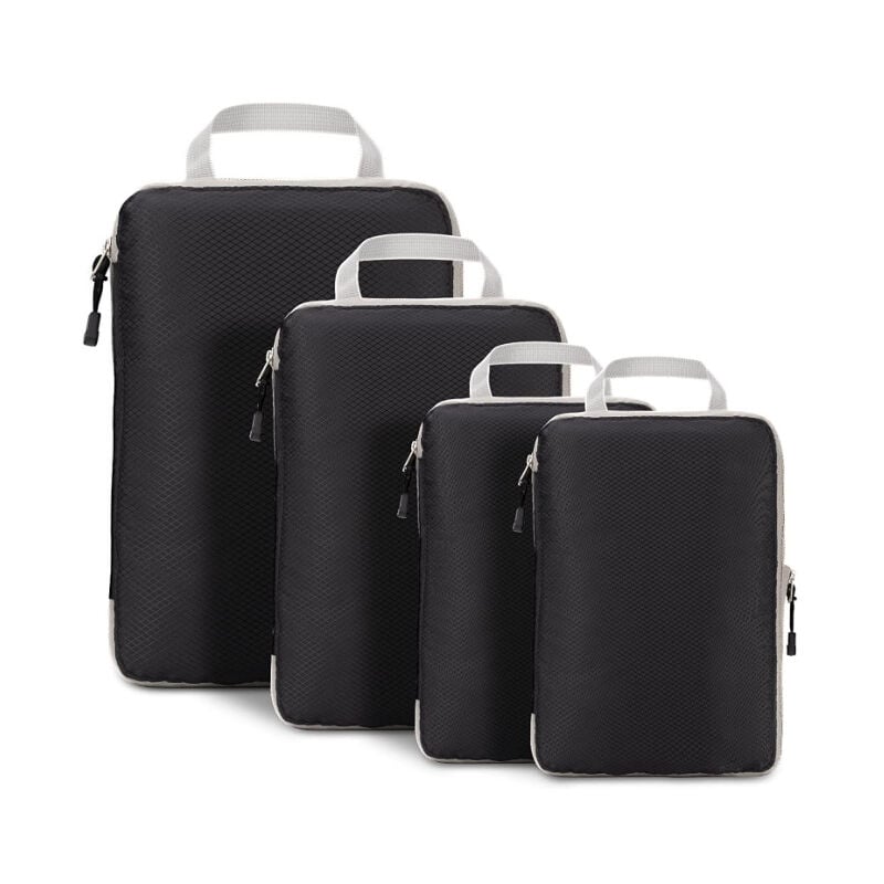 Lot de 4 cubes de compression, organisateur de voyage pliable