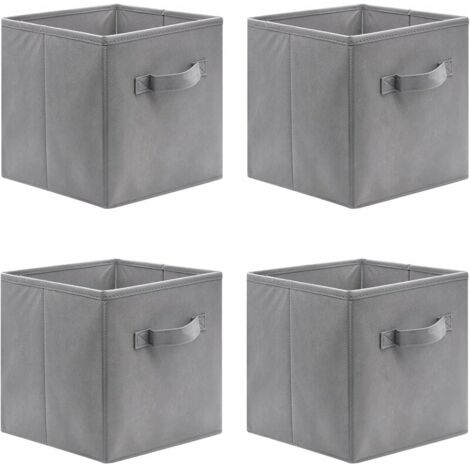 Boite Rangement Cube de Rangement Tissu Pliable boîte de Rangement Jouet  boîte de Rangement Petites boîtes de Rangement Boîtes de Rangement en Tissu  Coffee,Small