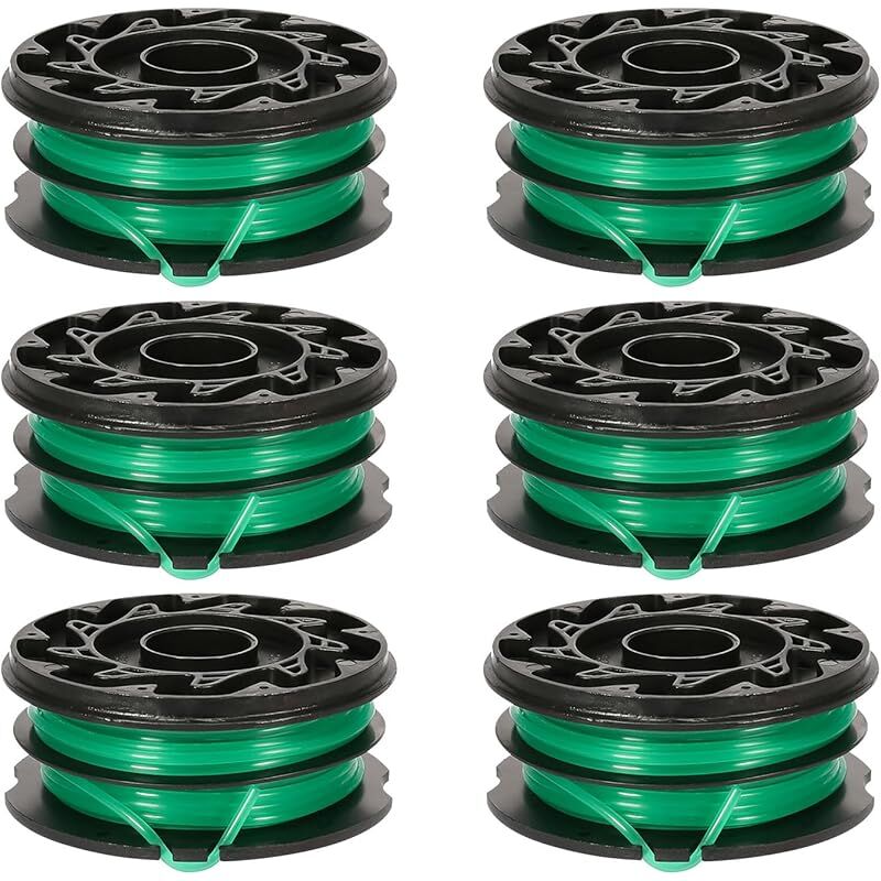 Lot de 6 DF-080 bobines de rechange pour débroussailleuse Black and Decker GH2000 GH1100 GH1000 Weed Eater DF-080-BKP DF080 9,1 m 0,2 cm