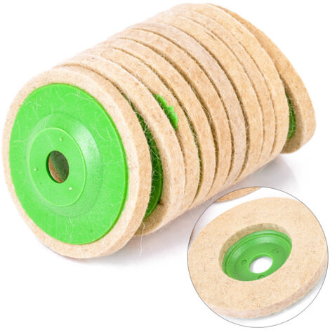 Lot de 4 disques de polissage en feutre de laine pour meuleuse d'angle 100 mm
