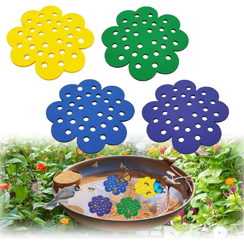 Lot de 4 Distributeur d'eau pour Abeilles, île d'abeilles flottantes, Abreuvoir pour Le Jardin, Abreuvoir d'insectes, île Flottante pour Abeilles,
