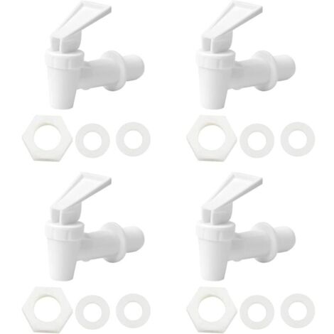 Lot de 4 distributeurs de boissons en plastique - Robinet de rechange pour distributeur d'eau - Convient pour boissons froides et chaudes, fût de bière, verre, café, jus, fontaine à boire, noir et