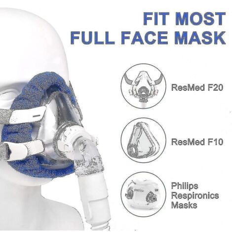 Lot de 4 doublures souples pour masque CPAP, housses intégrales pour masque CPAP, accessoires pour respirateur - Bleu