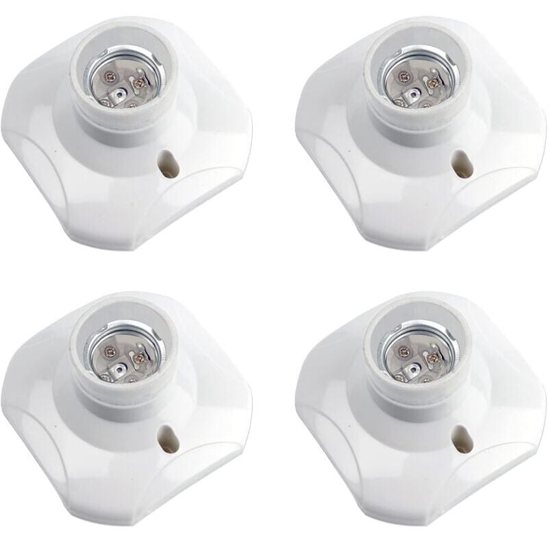 SNQ - Lot de 4 Douille Plafond E27 à Visser, Douille E27 Garage, ac 220-240V, Support Douille pour Ampoule led, Base Plafonnier Culot E27, Base de