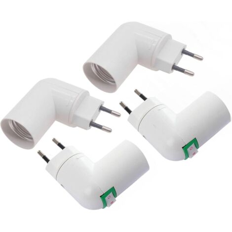 Lot de 4 douilles E27 réglables à 360 ° avec interrupteur, adaptateur pour ampoules, lampe de cuisine, applique murale [Classe énergétique A]