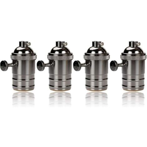 Lot de 4 douilles vintage E27 avec interrupteur – Adaptateur culot d'ampoule – Cuivre – Tension 110-240V – Capacité jusqu'à 250W